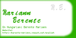 mariann berente business card